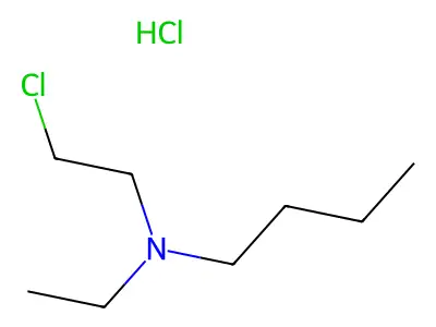 Butylamine, N-(2-chloroethyl)-N-ethyl-, monohydrochloride structure