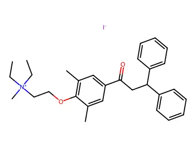 4'-(2-(N,N-Diethyl-N-methylaminio)ethoxy)-3',5'-dimethyl-diphenylpropiophenone iodide structure