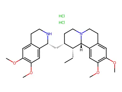 (1-beta)-(+-)-1-Ethyl-6',7',10,11-tetramethoxy-16,17-dinoremetan dihydrochloride structure