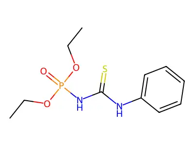 Diethyl N-(phenylcarbamothioyl)phosphoramidate structure