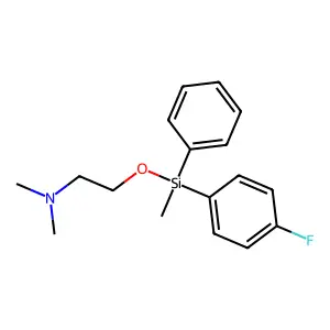 2-[(4-fluorophenyl)-methyl-phenylsilyl]oxy-N,N-dimethylethanamine structure
