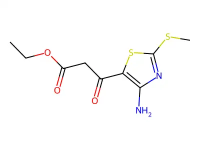Ethyl 3-(4-amino-2-methylthiothiazol-5-yl)-3-oxopropanoate structure
