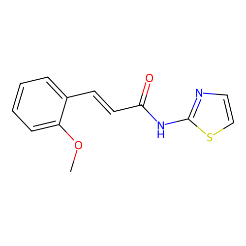 (2E)-3-(2-methoxyphenyl)-N-(1,3-thiazol-2-yl)prop-2-enamide structure