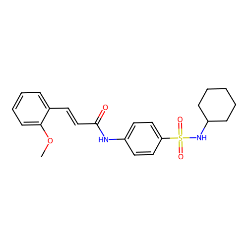 (2E)-N-[4-(cyclohexylsulfamoyl)phenyl]-3-(2-methoxyphenyl)prop-2-enamide structure