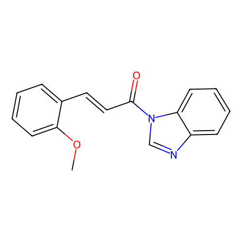 (2E)-1-(1H-benzimidazol-1-yl)-3-(2-methoxyphenyl)prop-2-en-1-one structure