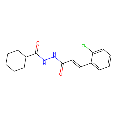 N'-[(2E)-3-(2-chlorophenyl)prop-2-enoyl]cyclohexanecarbohydrazide structure