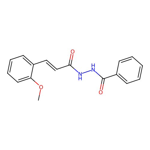 N'-[(2E)-3-(2-methoxyphenyl)prop-2-enoyl]benzohydrazide structure