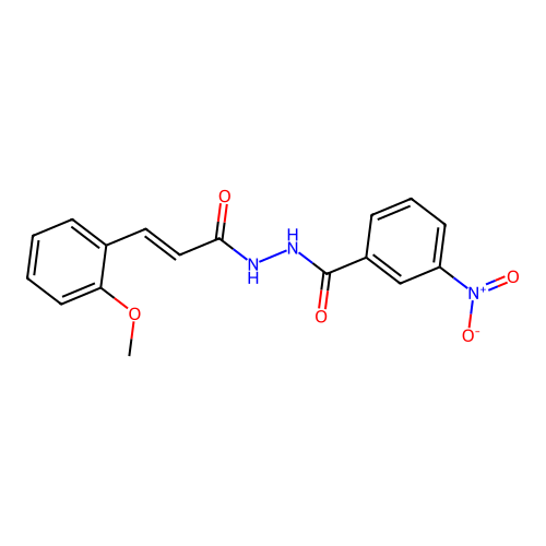 N'-[(2E)-3-(2-methoxyphenyl)prop-2-enoyl]-3-nitrobenzohydrazide structure