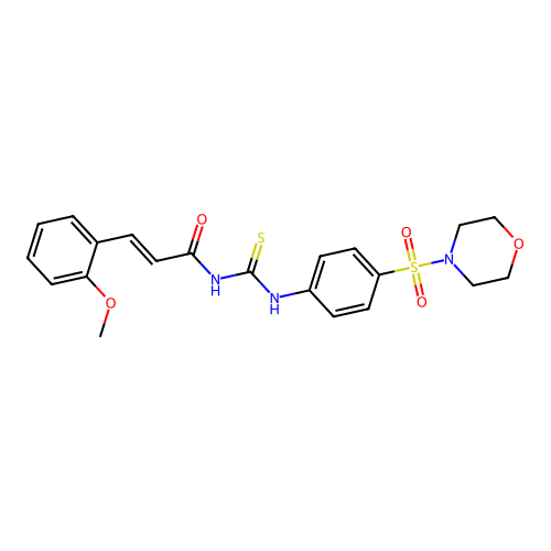 (2E)-3-(2-methoxyphenyl)-N-{[4-(morpholin-4-ylsulfonyl)phenyl]carbamothioyl}prop-2-enamide structure