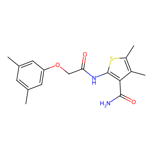 2-{[(3,5-Dimethylphenoxy)acetyl]amino}-4,5-dimethyl-3-thiophenecarboxamide structure