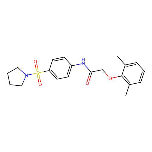 2-(2,6-dimethylphenoxy)-N-[4-(1-pyrrolidinylsulfonyl)phenyl]acetamide structure