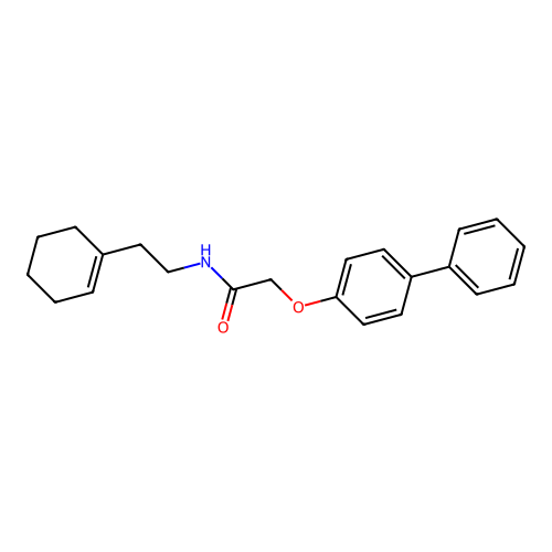 N-[2-(cyclohexen-1-yl)ethyl]-2-(4-phenylphenoxy)acetamide structure