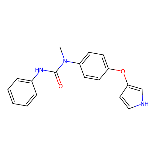 Urea, N-methyl-N'-phenyl-N-[4-(1H-pyrrol-3-yloxy)phenyl]- structure