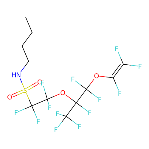 N-Butyl-2-[1-[difluoro[(1,2,2-trifluoroethenyl)oxy]methyl]-1,2,2,2-tetrafluoroethoxy]-1,1,2,2-tetrafluoroethanesulfonamide structure