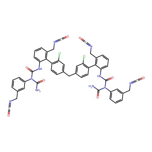 Imidodicarbonic diamide, 2,2'-(methylenebis(2-chloro-4,1-phenylene))bis(N,N'-bis(3-isocyanatomethylphenyl)- structure