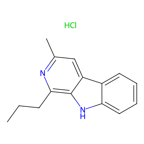 9H-Pyrido(3,4-b)indole, 3-methyl-1-propyl-, hydrochloride structure