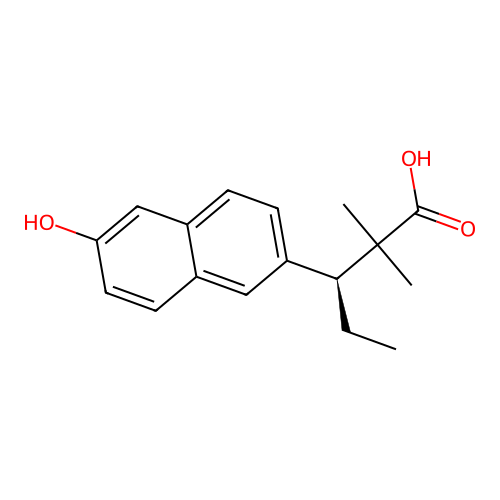 (-)-3-(6-Hydroxy-2-naphthyl)-2,2-dimethylpentanoic acid structure