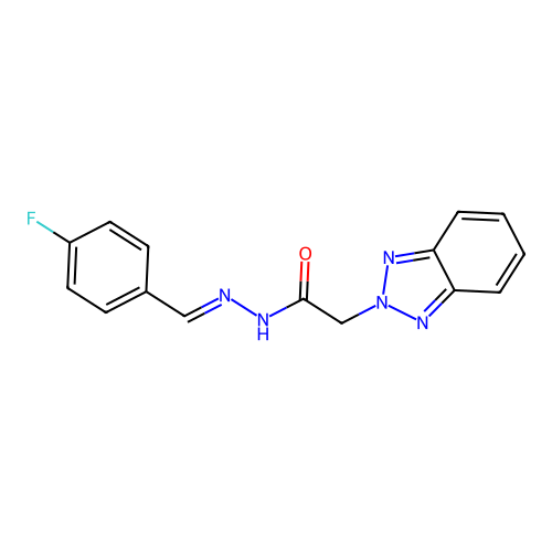 2-(2H-1,2,3-benzotriazol-2-yl)-N'-(4-fluorobenzylidene)acetohydrazide structure