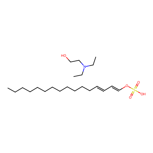 Hexadecadienyl sulfate (1:1), 2-(diethylamino)ethanol salt structure