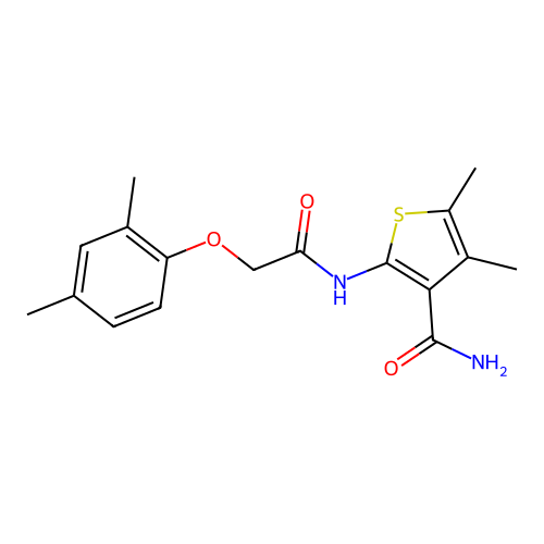 2-{[(2,4-Dimethylphenoxy)acetyl]amino}-4,5-dimethyl-3-thiophenecarboxamide structure