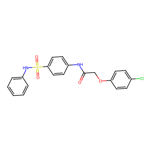 2-(4-chlorophenoxy)-N-[4-(phenylsulfamoyl)phenyl]acetamide structure