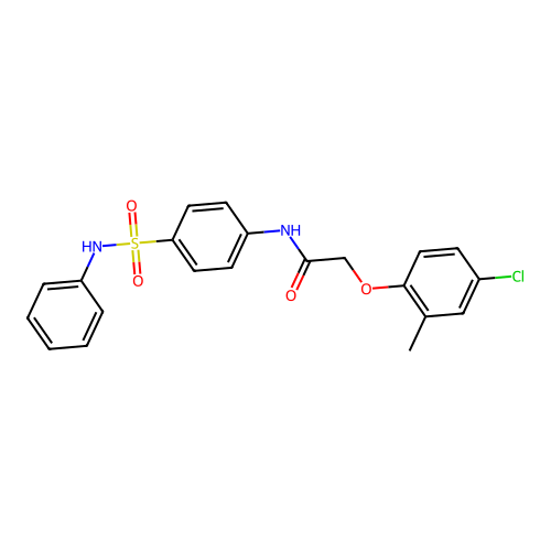 2-(4-chloro-2-methylphenoxy)-N-[4-(phenylsulfamoyl)phenyl]acetamide structure