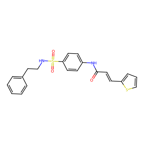 (2E)-N-{4-[(2-phenylethyl)sulfamoyl]phenyl}-3-(thiophen-2-yl)prop-2-enamide structure