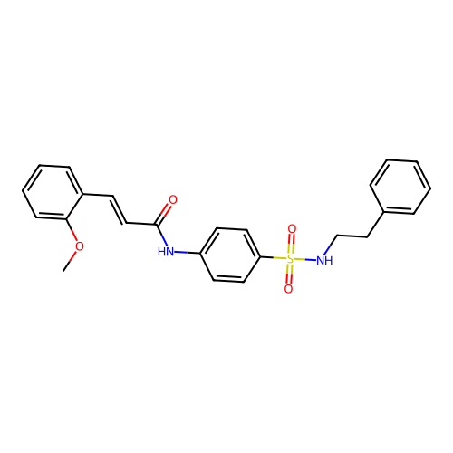 (2E)-3-(2-methoxyphenyl)-N-{4-[(2-phenylethyl)sulfamoyl]phenyl}prop-2-enamide structure