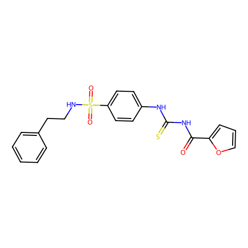 4-{[(2-furoylamino)carbothioyl]amino}-N-(2-phenylethyl)benzenesulfonamide structure