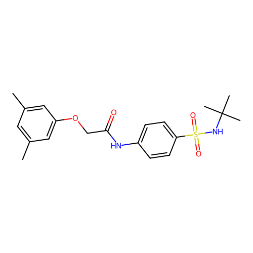 N-[4-(tert-butylsulfamoyl)phenyl]-2-(3,5-dimethylphenoxy)acetamide structure