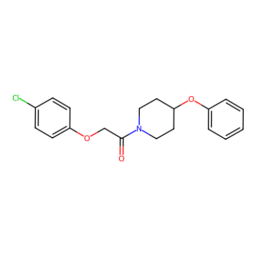 Piperidine, 1-[(4-chlorophenoxy)acetyl]-4-phenoxy- structure