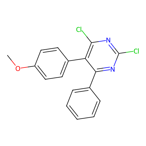 Pyrimidine, 2,4-dichloro-5-(4-methoxyphenyl)-6-phenyl- structure