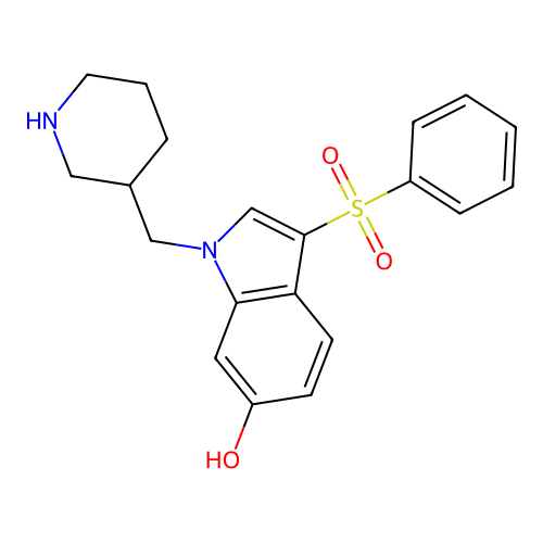 1H-Indol-6-ol, 3-(phenylsulfonyl)-1-(3-piperidinylmethyl)- structure