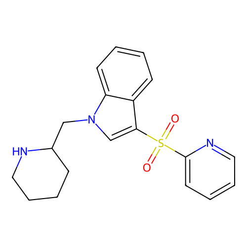 1H-Indole, 1-(2-piperidinylmethyl)-3-(2-pyridinylsulfonyl)- structure