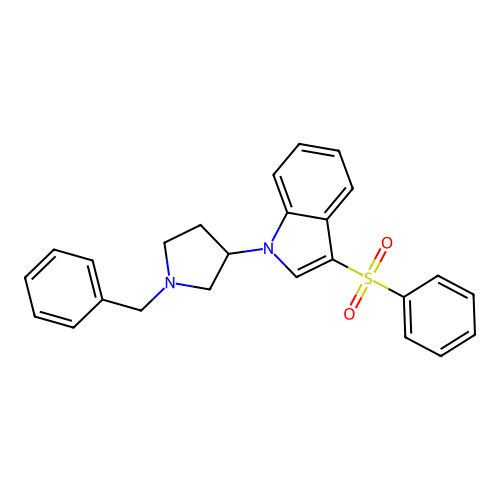 3-(Benzenesulfonyl)-1-(1-benzylpyrrolidin-3-yl)indole structure