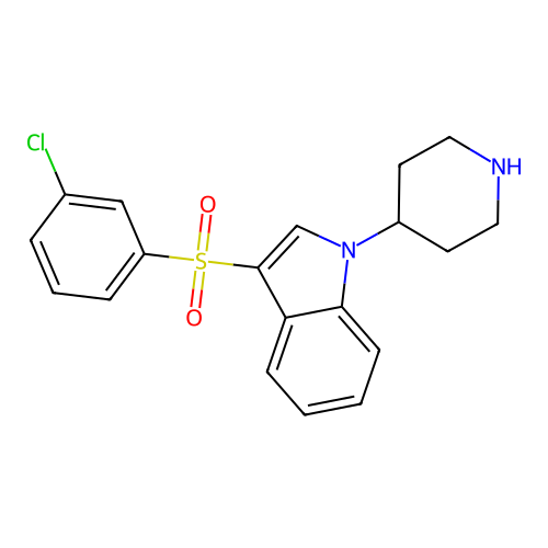 1H-Indole, 3-[(3-chlorophenyl)sulfonyl]-1-(4-piperidinyl)- structure