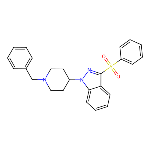 1H-Indazole, 1-[1-(phenylmethyl)-4-piperidinyl]-3-(phenylsulfonyl)- structure