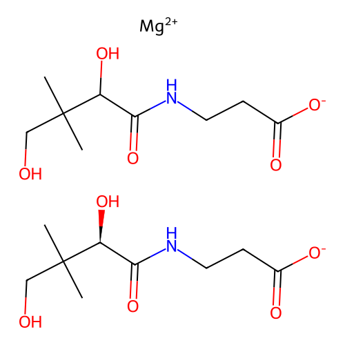 (R)-N-(2,4-Dihydroxy-3,3-dimethylbutyryl)-beta-alanine, magnesium salt structure