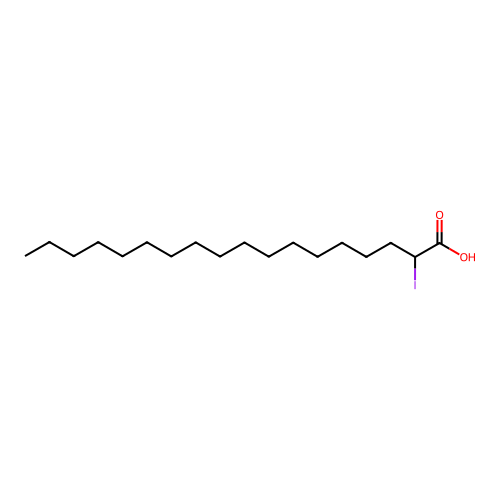 Octadecanoic acid, 2-iodo- structure