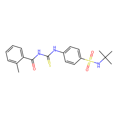 N-{[4-(tert-butylsulfamoyl)phenyl]carbamothioyl}-2-methylbenzamide structure