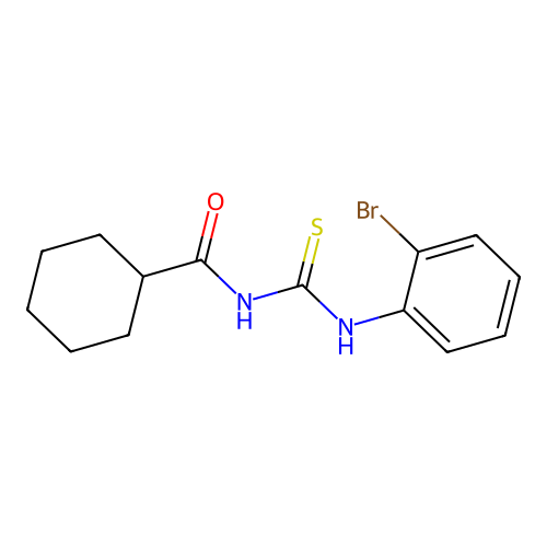 N-[(2-bromophenyl)carbamothioyl]cyclohexanecarboxamide structure