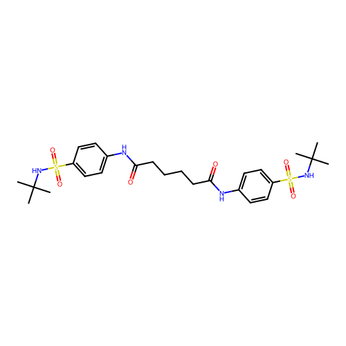 N,N'-bis[4-(tert-butylsulfamoyl)phenyl]hexanediamide structure
