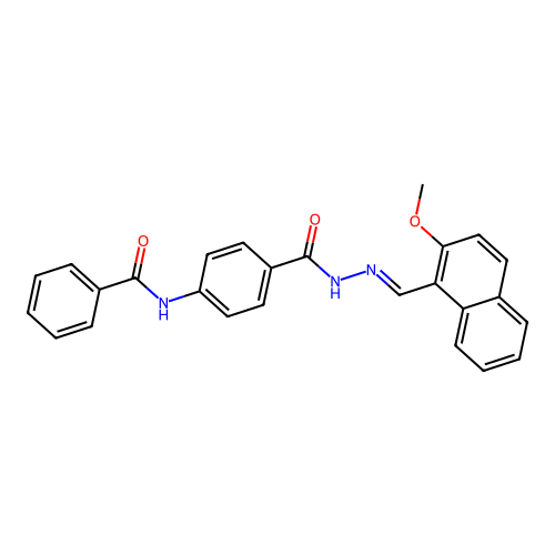 4-benzamido-N-[(2-methoxynaphthalen-1-yl)methylideneamino]benzamide structure
