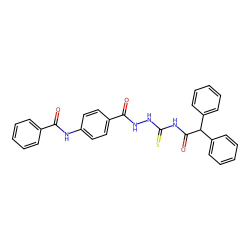 N-[4-({2-[(diphenylacetyl)carbamothioyl]hydrazinyl}carbonyl)phenyl]benzamide structure