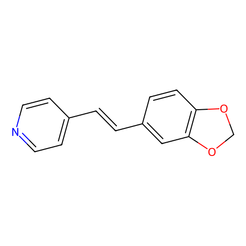 4-[(E)-2-(1,3-benzodioxol-5-yl)ethenyl]pyridine structure