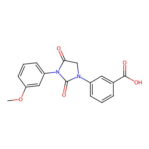 Benzoic acid, 3-[3-(3-methoxyphenyl)-2,4-dioxo-1-imidazolidinyl]- structure