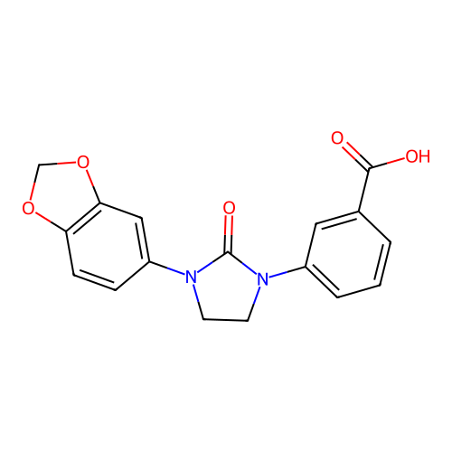 Benzoic acid, 3-[3-(1,3-benzodioxol-5-yl)-2-oxo-1-imidazolidinyl]- structure