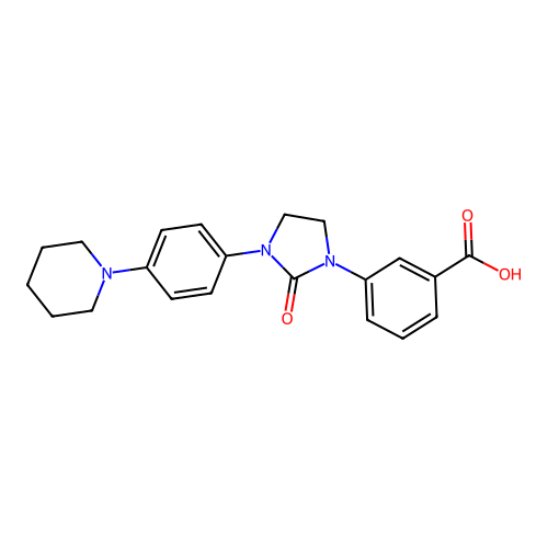 Benzoic acid, 3-[2-oxo-3-[4-(1-piperidinyl)phenyl]-1-imidazolidinyl]- structure