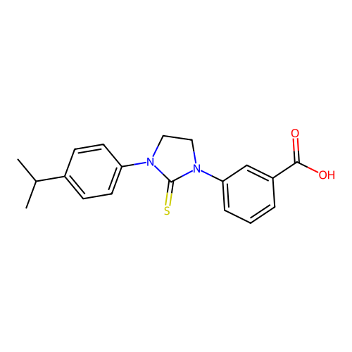 Benzoic acid, 3-[3-[4-(1-methylethyl)phenyl]-2-thioxo-1-imidazolidinyl]- structure