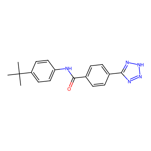 N-(4-tert-butylphenyl)-4-(1H-tetraazol-5-yl)benzamide structure